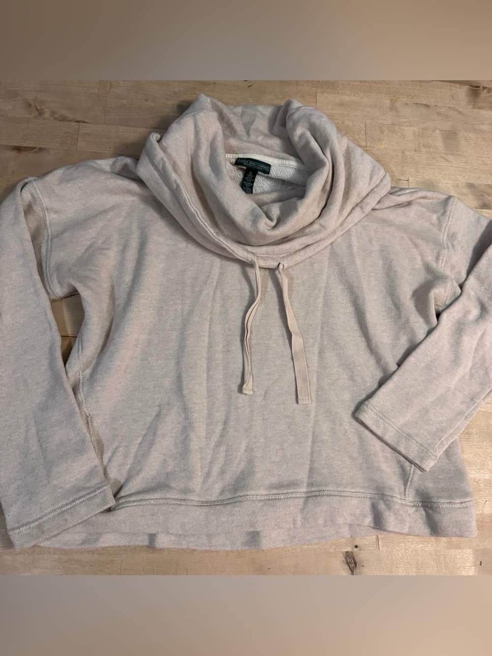 Ralph Lauren Women's Light Beige Cowl Neck Sweatshirt